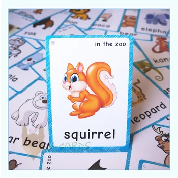 20buc Ferma Wild Animal Mare Cognitive Carte de Joc de Copii Cadou Montessori Devreme Jucării de Învățare limba engleză Carduri Flash Pentru Copii