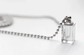 10buc formă Pătrată cristal flacoane de parfum sticla de ulei pandantive farmecul colier handmade populare constatările orez art decor nunta