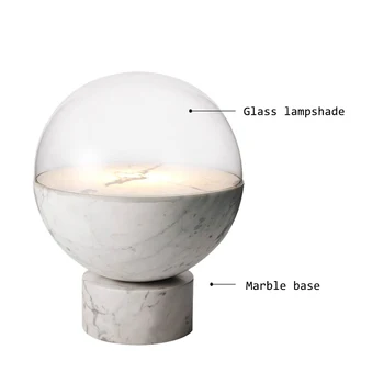 Postmodern CONDUS de Marmură Masă de Sticlă Lumini de Iluminat de Arta American Design Dormitor Noptieră Decor Masă Mică Lampă de Studiu corp de iluminat