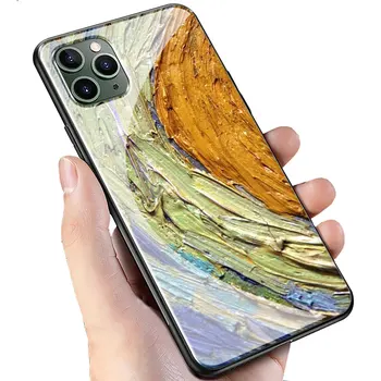 Van Gogh Tardis Capac Sticla pentru iPhone 11 Pro XR X XS Max 7 8 6 6s Plus 5S SE 2020 Caz de Telefon