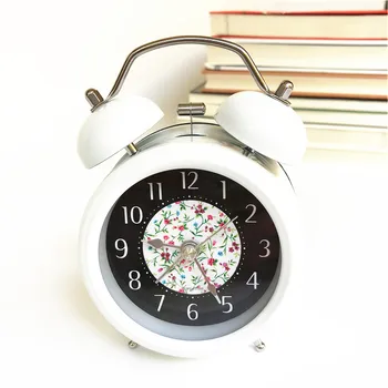 Vânzare fierbinte! Retro tăcut pointer ceas dual bell tare ceasuri de alarmă lumina de noapte acasă decoruri dormitor ceas deșteptător DL-clopot de alarmă-ceas
