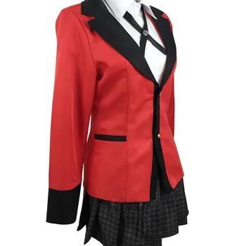 Kakegurui Anime Meari Saotome Cosplay Costum Fete Femei Japoneze Liceu JK Uniformă Set Complet Haina+Tricou+Fusta+Cravata+Colier