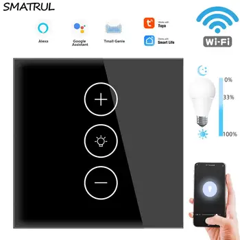 SMATRUL Tuya WiFi touch dimmer lumina APP Smart APP Life UE de control Wireless cu Amazon Alexa Google Acasa 220V pe off