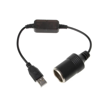 USB de sex Masculin La 12V Soclu Bricheta Auto de sex Feminin Convertor de Putere Cablu Adaptor
