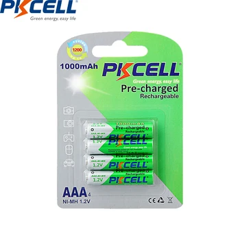 8pcs pachet PKCELL4PCS AAA 1000mah și 4BUC AA 2200 mah 1.2 v NIMH AA baterie reîncărcabilă scăzut de auto-descărcare de gestiune baterii