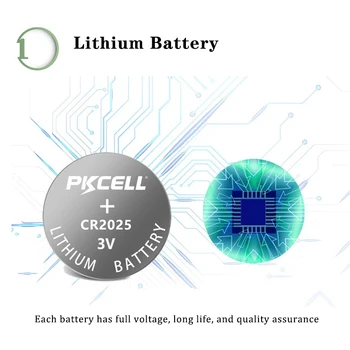 20Pack/100buc PKCELL 3V Baterie cu Litiu CR2025 BR2025 DL2025 CR 2025 Baterii Buton