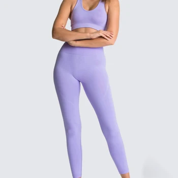 JELLPE Femei Yoga Purta fără Sudură Costum de Sport Sport Dresuri si Top Scurt Sutien Top de Yoga, Sport Sport Sport Yoga Set