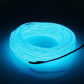 20M 12V DC Lumină de Neon Flexibil EL Wire Tub Moale de Sârmă Strălucire de Neon Auto Coarda Banda Cablu Benzi de Lumină, Decor Sprijin Dropshipping