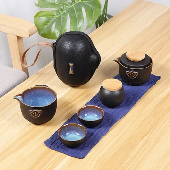 Portable set de Ceai include 1 Ceainic 5 Cești de ceai ,Frumos și ușor ceainic ceainic,China Travel Ceramic Portabil Teaset gaiwan
