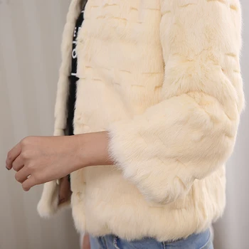 Moda noua haină de blană naturală pură blana de iepure blana scurta haină de nurcă