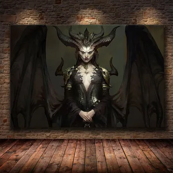 Diablo IV HD Joc Poster Lilith Dormitor Decor Acasă Apartament Pictura Decor Dormitor Autocolante de Perete Panza Picturi Poster