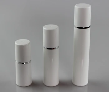 50pcs/lot 15/30/50ml Alb Airless Pompe de Vid Lotiune de Sticle de Argint, de Aur Linie Crema Reîncărcabile Container Cosmetice