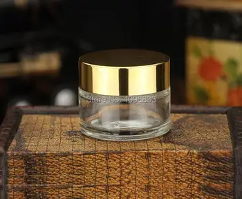 15ml Clar Borcan de Sticlă cu Capac de Aur, Cosmetice Crema de Ochi de Ambalare Borcan, Sticlă, 15G Capac de Aur Borcan de Sticlă, 30pcs/Lot