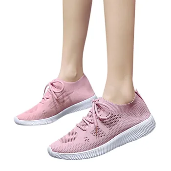 Fete roz pantofi casual, piscină dantela-up adidași de funcționare, respirabil practice pantofi sport tenisi roz pentru#g30