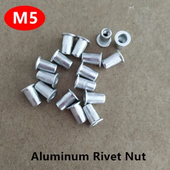 200pcs Filetate M5 Aluminiu pentru Nituri Piulita aluminiu Nit cu cap Plat Introduce Nutsert Capac Orb Nituri Piulita
