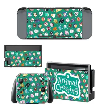 Vinil Ecran Piele Drăguț Animal Crossing Protector Autocolante pentru Nintendo Comutator NS Consola + Joy-con Controller Piei Decal Acoperire