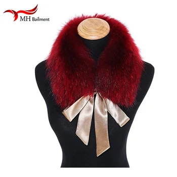 2019 Moda Blană haină de iarnă Eșarfă femei Blană de Raton Gulere cu Panglică Real Blană pentru Haine de Lână 50CM de lux esarfe