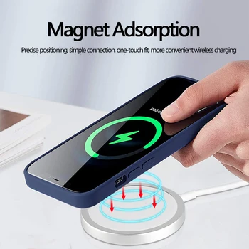 Magnetic Lichid de Silicon de Caz Pentru iphone 12 Pro Max Mini Magsafe Magnet Capacul din Spate Pentru iphone 12pro 12mini iphone12 iphona Cazuri