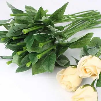 Calitate 50pcs Artificiale Fals a Crescut de Tulpini de Flori Pentru Diy Manual Buchet de Flori Frunze Vena Nunta Decor Acasă