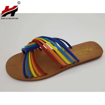 NAN JIU MUNTE Plat Sandale de Vara Femei Rainbow Papuci Casual Pantofi de Plaja si Simplu Sandale Confortabile Pantofi pentru Femei