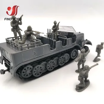 1:72 Sd.Kfz. 7 Half-Track Vehicul Militar din Plastic Asamblare Model de Mașină Blindată +10buc Soldați MODEL