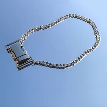 Simplu Rece de Moda All-meci Cataramă de Oțel de Titan Lanț Gros Deschide Catarama Colier Scurt Colier