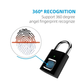 Inteligent de Blocare de Amprente de acces fără cheie Sac de Depozitare cu Lacat USB Reîncărcabilă rezistent la apa IP65 Aliaj Zinc Electric Biometrice Ușă Acasă Doo