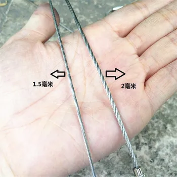 2.m diametru de Sârmă din Oțel Inoxidabil Breloc Tag Coarda Buclă de Cablu Șurub de Blocare Gadget Cheie Inel Breloc Cerc Tabără Coarda Accesorii
