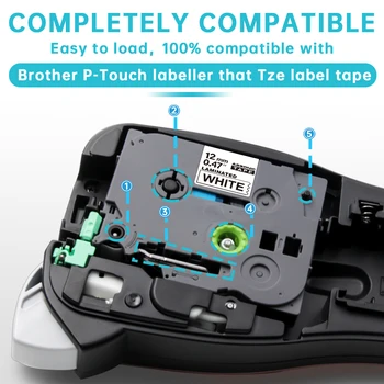 Absonic Compatibil Brother 24mm tze Bandă Flexibilă cu Adeziv Benzi tze-FX651 tze FX651 tz FX651 tz-FX651 pentru Brother P-touch Print