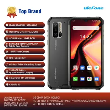 Versiune globală Ulefone Armura 7 10 Smartphone-uri Android Accidentat Telefon Mobil Helio P90 8GB+128GB 2.4 G/5G WiFi IP68 48MP CAM 4G LTE