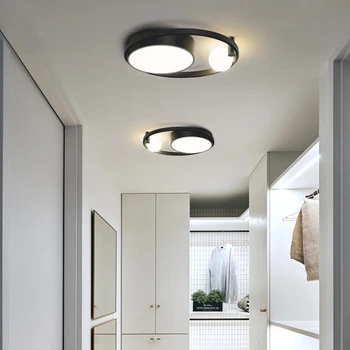 Modern, Simplu LED lampă de Plafon Sala de Mese camera de zi lumina de sticlă balonul rotund negru Lampa Plafon bucătărie de iluminat