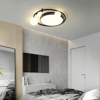 Modern, Simplu LED lampă de Plafon Sala de Mese camera de zi lumina de sticlă balonul rotund negru Lampa Plafon bucătărie de iluminat