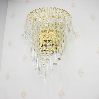Candelabru de cristal clasic de perete de lumină de aur cristalină tranșee de perete lampă cu LED-uri foaier, camera de zi noptiera pahar de cristal lampă de perete