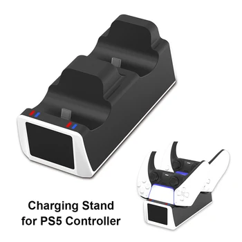Dual Charger Stand pentru PS5 Controler Wireless 5V de Încărcare Stație de Andocare cu Statutul de Lumină pentru PlayStation 5 Controler Joystick