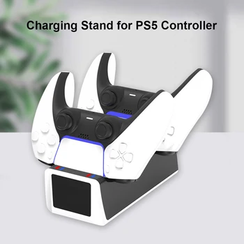 Dual Charger Stand pentru PS5 Controler Wireless 5V de Încărcare Stație de Andocare cu Statutul de Lumină pentru PlayStation 5 Controler Joystick