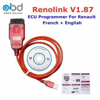 Renolink V1.87 Pentru Renault Auto ECU Programator Cheie de Codificare UCH Potrivire tabloul de Bord de Codificare Airbag Programare Renolink 1.87