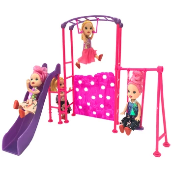 NK 2 Buc / Set Papusa Jucărie Casual Scaun Pliant Canapea Fotoliu Slide Leagăn Echipamente de Divertisment Pentru Barbie 1/6 Joc Papusa Casa