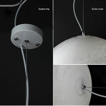 LED 3D de Imprimare Luna Pandantiv Lumini Pentru Camera de zi de Decorare Restaurant de Iluminat corp de Iluminat Copil Agățat Lămpi