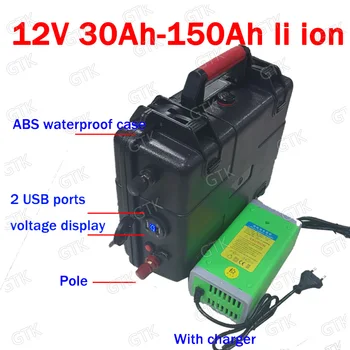 Rezistent la apa 12v 80ah litiu baterie 12v 40AH 60AH 100AH 120AH 150AH USB de Stocare a Energiei Solare Baterie barca de pescuit + incarcator de 10A