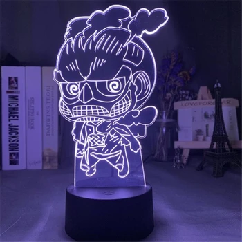 Atac pe Titan Vizuale 3D Lampa Eren Yeager Figura Acrilice LED Masă Lampă de Desene animate Anime Copii Lumina de Noapte Pentru Decorarea Camerei Cadou
