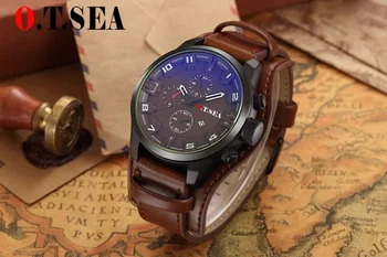 2021 Vânzări la Cald O. T. MARE Brand de Ceas din Piele Barbati Militare de Sport Cuarț Ceas de mână Cu Data Relogio Masculino 1032B