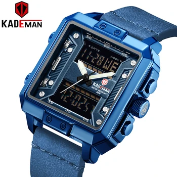 KADEMAN Nou de Lux Piața de Ceas Barbati Sport rezistent la apa Militare Ceasuri de mână de Brand de TOP Dual Mișcare Casual din Piele Ceas Relogio