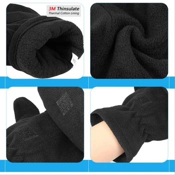 Unisex Convertibile Mănuși De Iarnă Încălzit Polar Fleece Flip Top Mănuși Fingerless Convenabil Termică Manusi