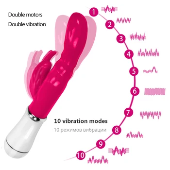Erotic G Spot Vibrator Rabbit Vibrator Jucarii Sexuale Pentru Femei Dual Adult Vibrații Vagin, Clitoris Masaj Anal Plug Dop De Fund