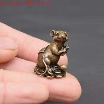 Colectia China archaize alamă bani mouse-ul statuie decor acasă