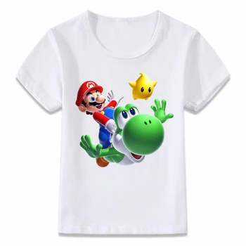 Haine copii Tricou Mario și Yoshi Drăguț Amuzant pentru Copii T-shirt pentru Baieti si Fete Copilul Shirt Tee oal242