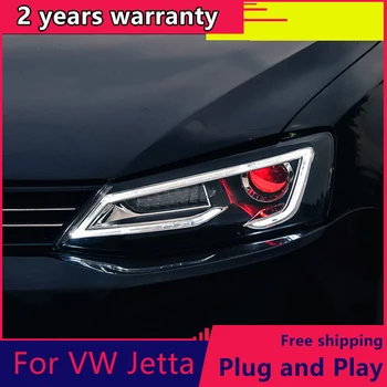 KOWELL Styling Auto Pentru VW Jetta 2012-2017 LED cap de lumină LED-uri Faruri DRL Lentilă Fascicul Dublu H7 HID Xenon bi xenon obiectiv