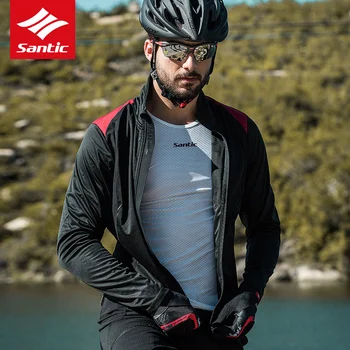 SANTIC Bărbați Ciclism Jersey Bază de Straturi de Plasă Respirabil Topuri Jersey iute Uscat Sport Vesta Barbati Short/Long Sleeve T-shirt de Lenjerie de corp