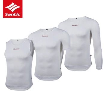 SANTIC Bărbați Ciclism Jersey Bază de Straturi de Plasă Respirabil Topuri Jersey iute Uscat Sport Vesta Barbati Short/Long Sleeve T-shirt de Lenjerie de corp