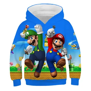 Mario print pentru copii de toamna hoodie toddler băieți și fete tricou casual brand copii stradă purta maneca lunga de sus hoodie